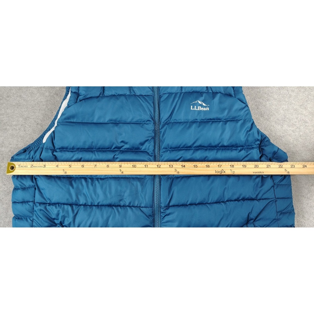 LL Bean Puffer DownTek Vest Full Zip  Goose Down Zip Pockets Women's XL Reg Blue - Picture 7 of 10